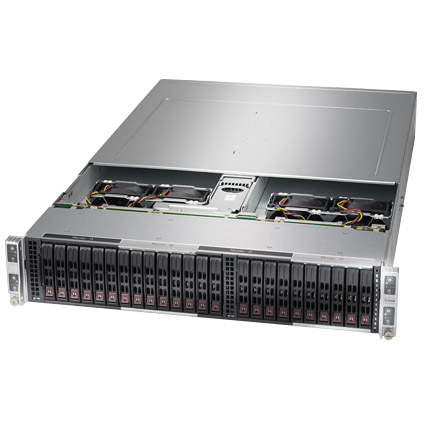 Supermicro Server 2029BT-HTR 2U BigTwin Racknount Server w/ 24x 2.5" Hot-swap SATA3 Drive Bays