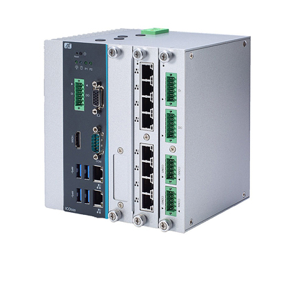 ICO500-518 DIN-rail Embedded System with 7th Gen Intel Core i7/i5/i3 & Celeron CPU and 2 Expansion Slots